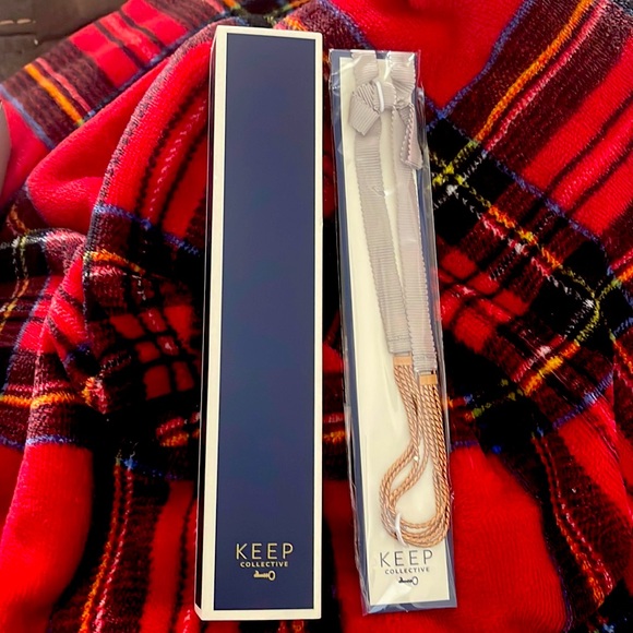 Keep Collective Grey Grosgrain & Rose Gold Multi Chain Necklace - Picture 1 of 2